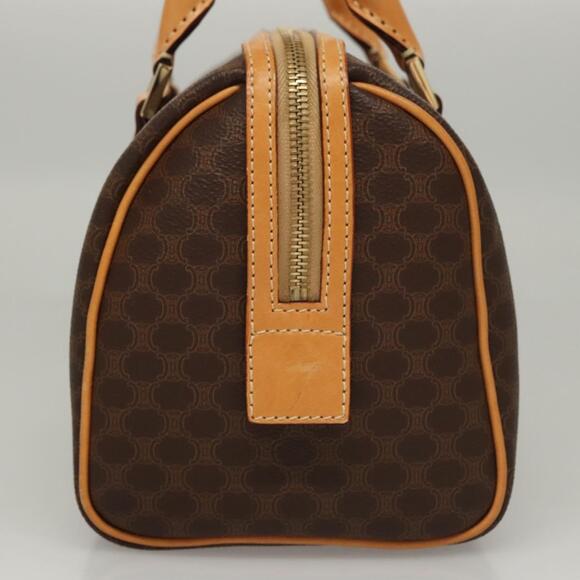 CELINE Macadam Canvas Hand Bag Pvc Leather Brown Gold - Picture 4 of 12